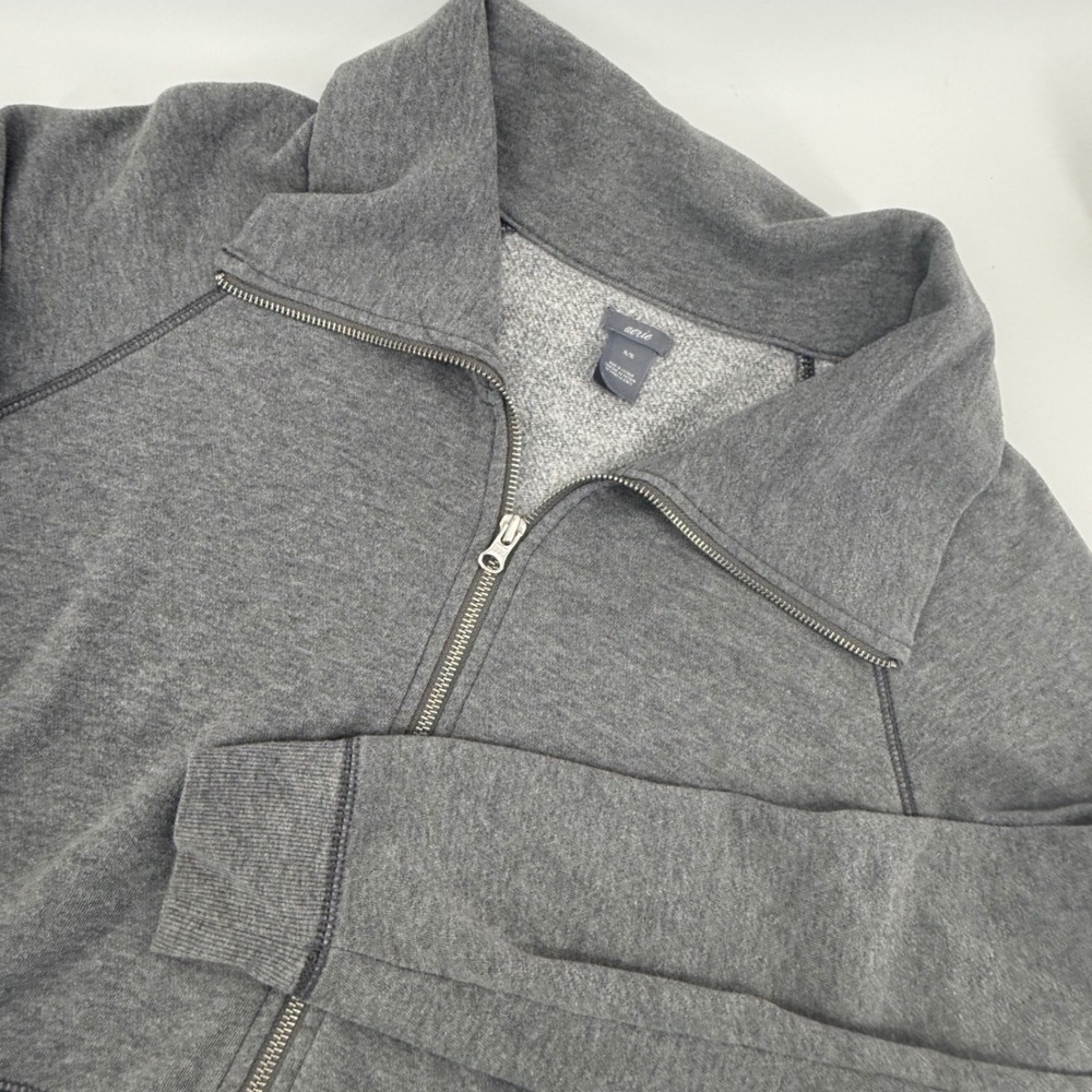 Aerie Gray Full Zip Sweatshirt Jacket Drawstring Waist Fleece Lined XL